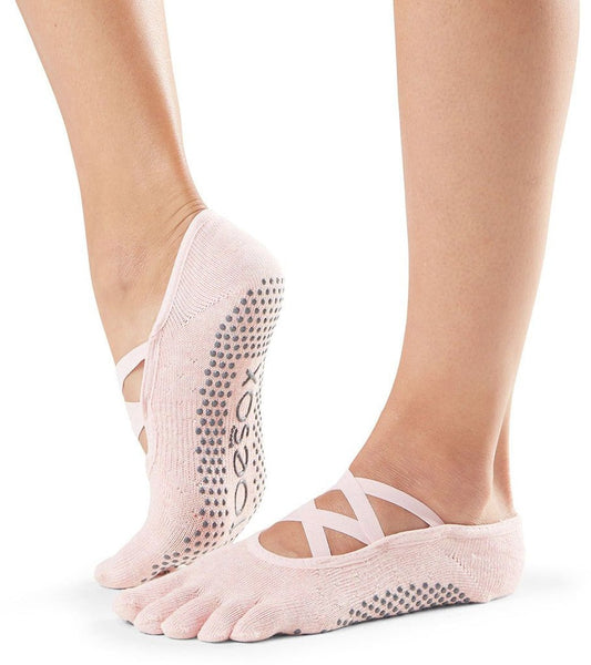 Toesox Elle Full-Toe Yoga Grip Socks Crystal